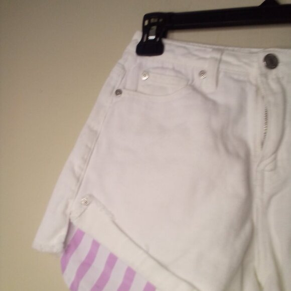 Habitual Kid Shorts Girls 12 High Rise Ritual Short Raw Hem Denim White - Picture 3 of 13